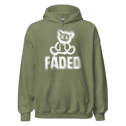 Military green & white Faded Hoodie